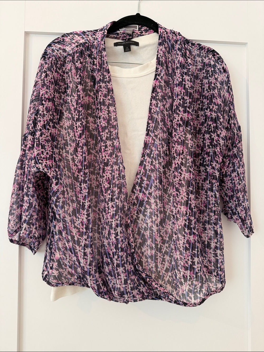Chelsea 28 Pink & Purple Floral Sheer Blouse
